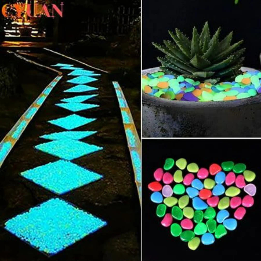 Glowing Stone- Glow In Dark Garden Rocks (Pack Of 100 Pcs)