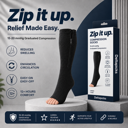 Zipper Compression Socks