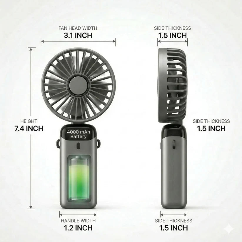 Portable Fan | Foldable Design • Lightweight | Easy Cooling Anywhere, Anytime