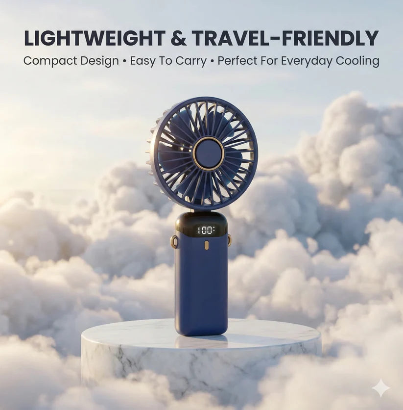 Portable Fan | Foldable Design • Lightweight | Easy Cooling Anywhere, Anytime