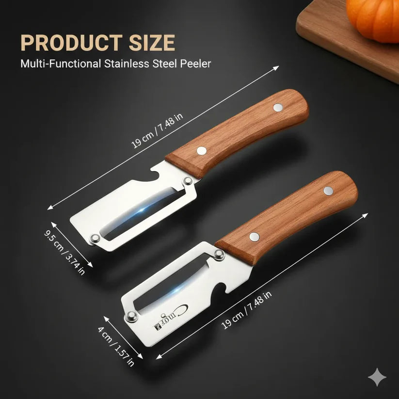 Stainless Peeler | High-Grade Durability | Clean, Precision Peeling + Bottle Opener